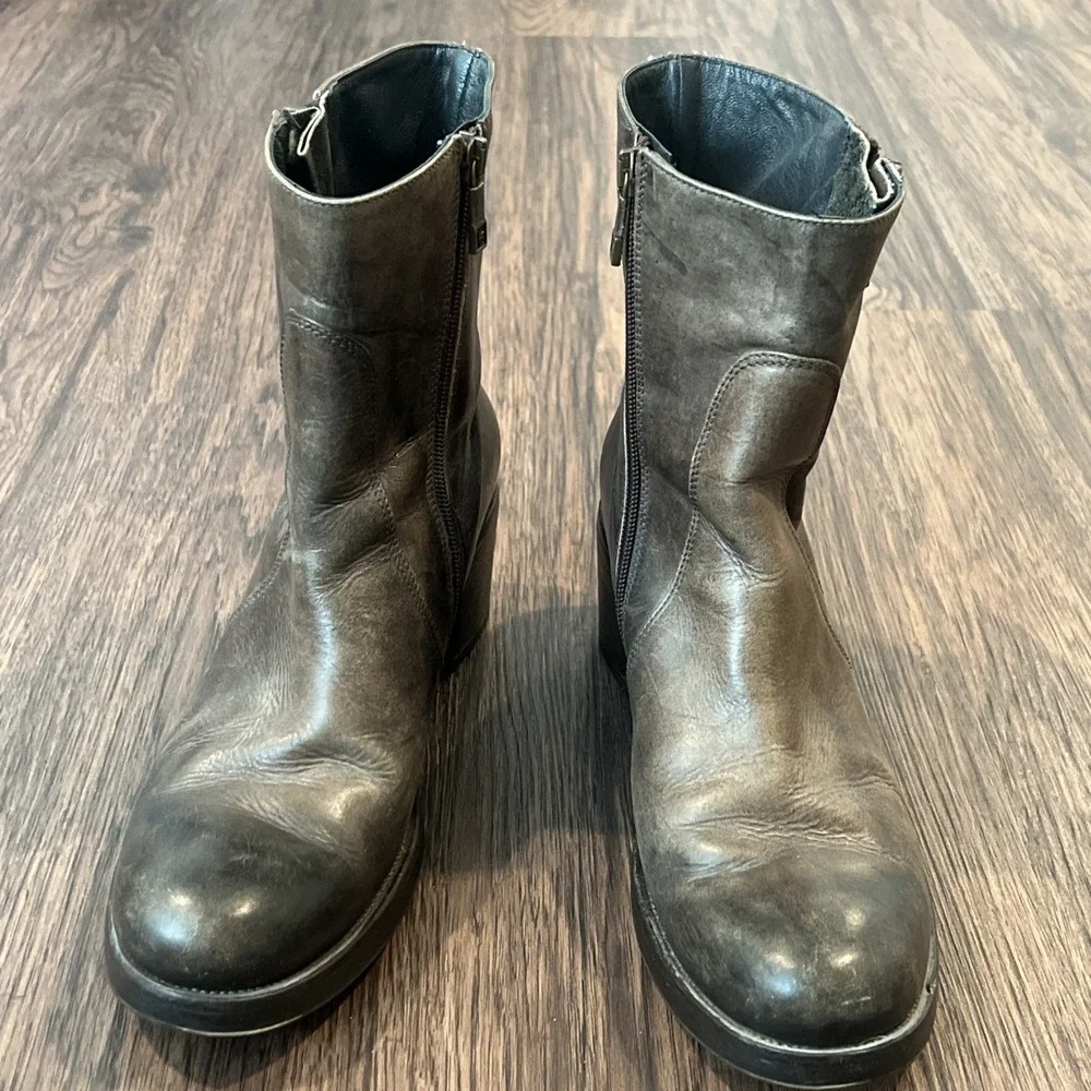 Alberto Fermani limited Edition Boots Distressed Brown Size 40 Made In Italy